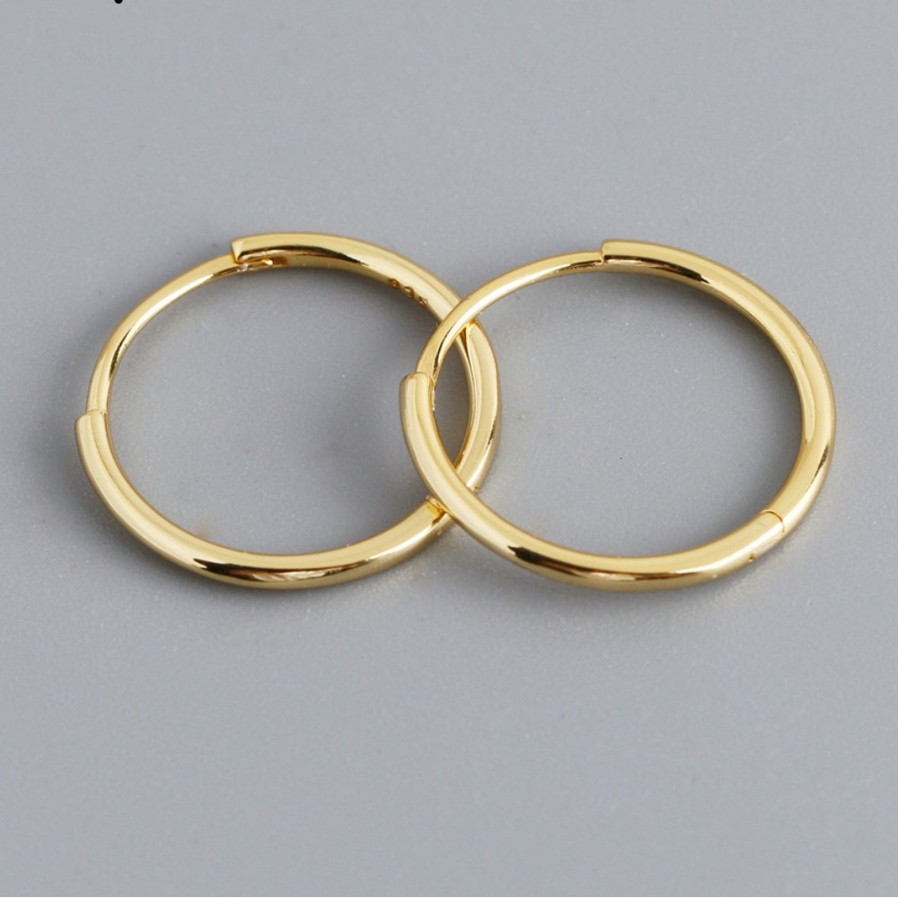 Elegant Gold Hoop Earrings Sterling silver 925
